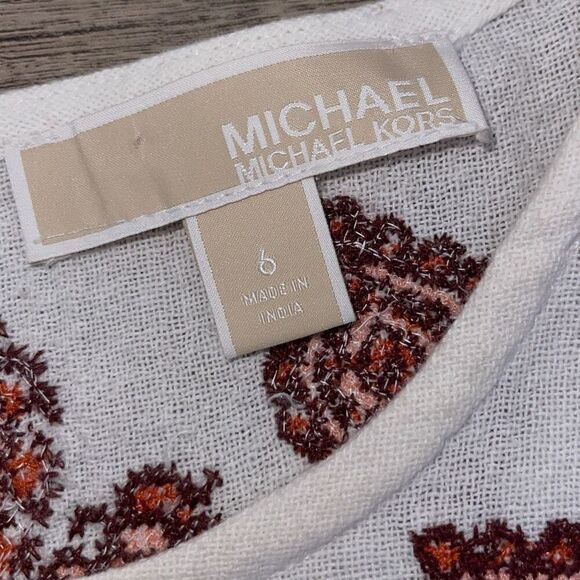 Michael Michael Kors Womens Embroidered Aztec Bohemian Shift Mini Dress Size 6 - Picture 8 of 11